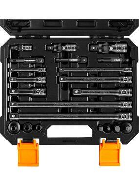 21-Piece Drive Tool Accessory Set with Socket Adapters, Extension Bars & Impact